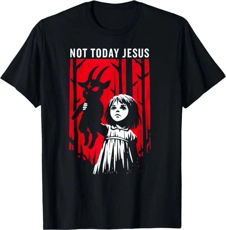 Not Today Jesus Gothic Dark Art Creepy Cute T-Shirt