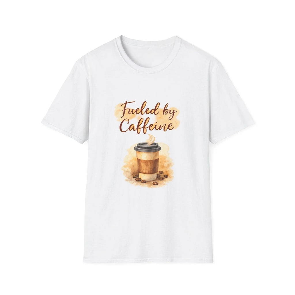 Fueled by Caffeine Coffee T-Shirt | Coffee Lover Tee Funny Gift