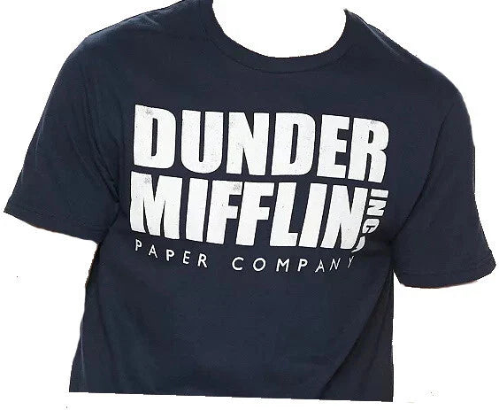 Dunder Mifflin THE OFFICE Funny T-shirt- NAVY color - Shirt - Size - Large