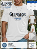 Men's Guinness Graphic T Shirt Vintage Label Print Short Sleeve Casual Tee Shirt