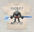 Kinda Fit Sorta Fat T-Shirt Funny Meme Panda Joke Workout Graphic Unisex Shirt