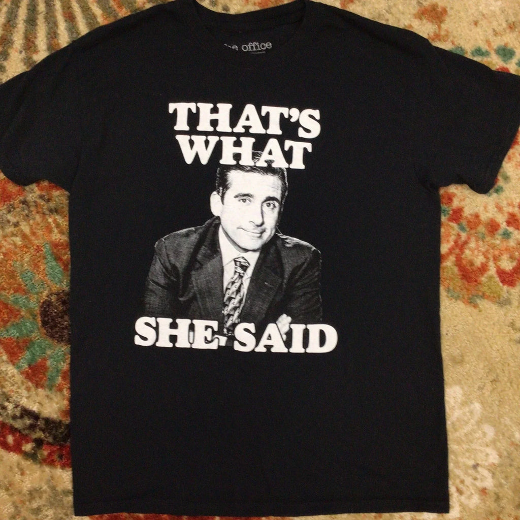The Office "That's What She Said" TShirt Mens M Black And White Funny Steve
