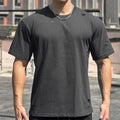 Men's Short Sleeve Ripped T-Shirt Classic Casual Slim Round Neck Shirts