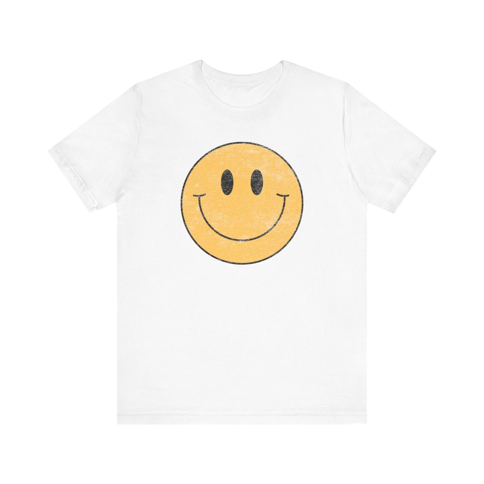 Unisex Yellow Smile Face Shirt Cute Smiling Happy Face Peace T-Shirt