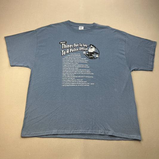 Vintage Police Officer T-Shirt Adult XL Blue Dad Joke Not To Say Cop Cartoon 90s