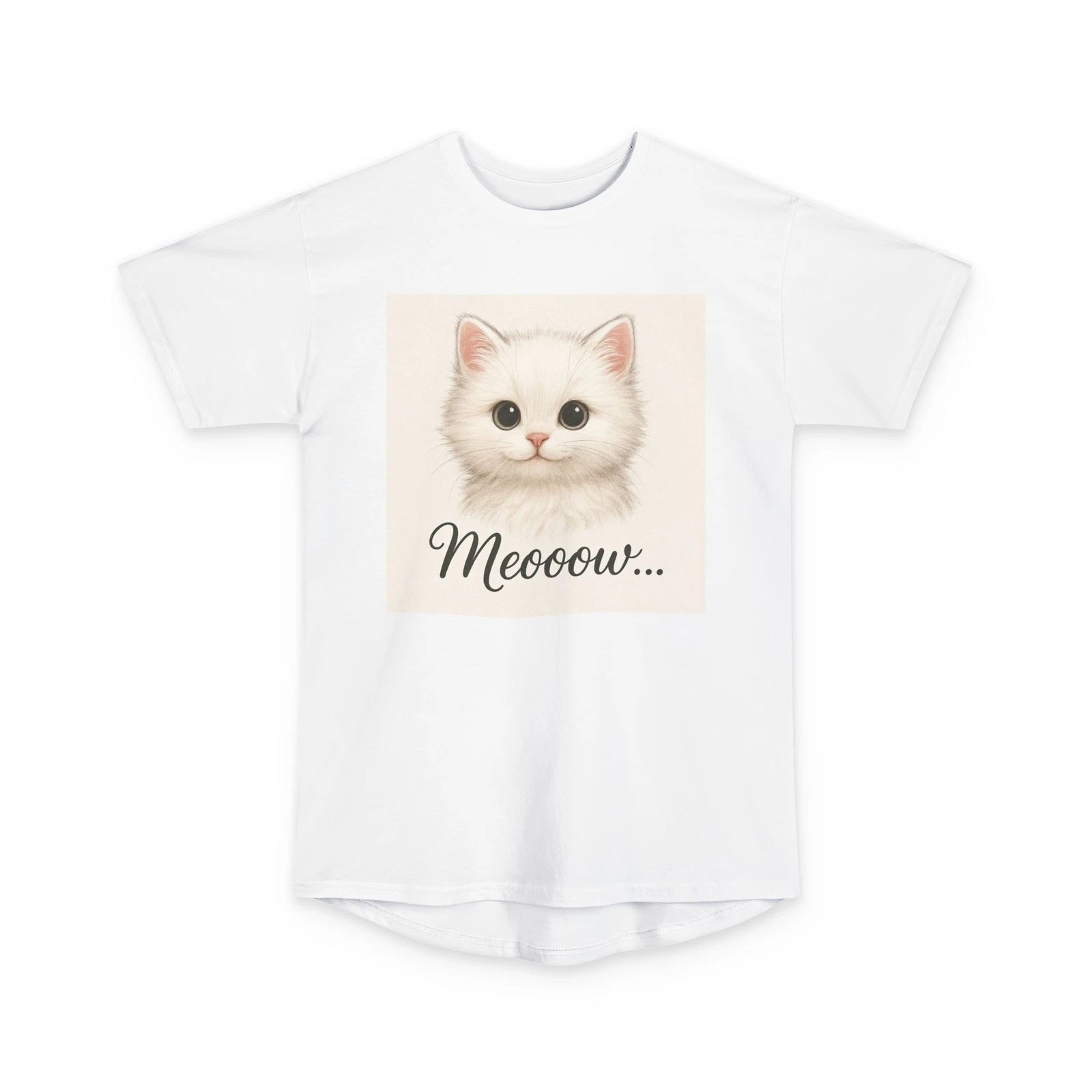 Cute Cat Graphic Tee, Meooow Shirt, Gift for Cat Lovers, Urban Style Top, Unisex