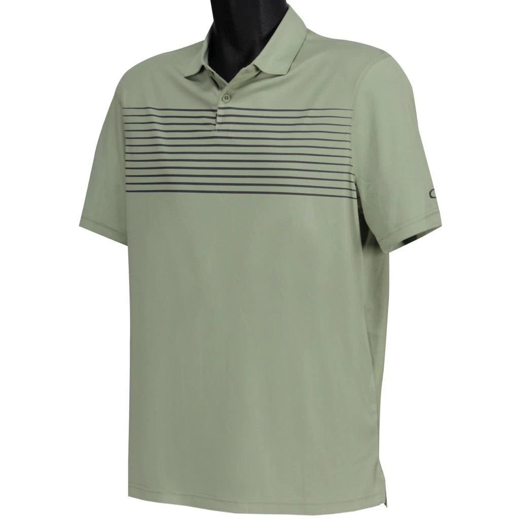 Oakley Striped Panel Polo Shirt Mens Size S Small Uniform Green Golf Sports Tee