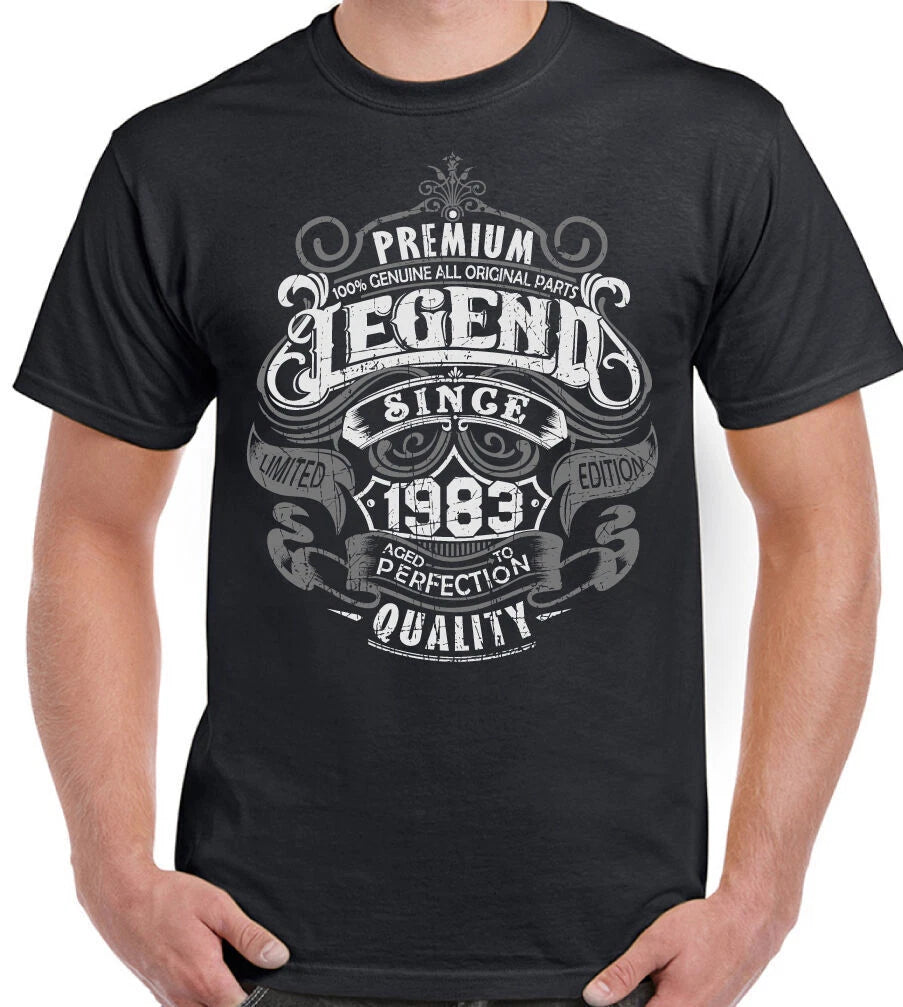 43rd Birthday T-Shirt 1983 Mens Funny 43 Year old Top Premium Legend Since