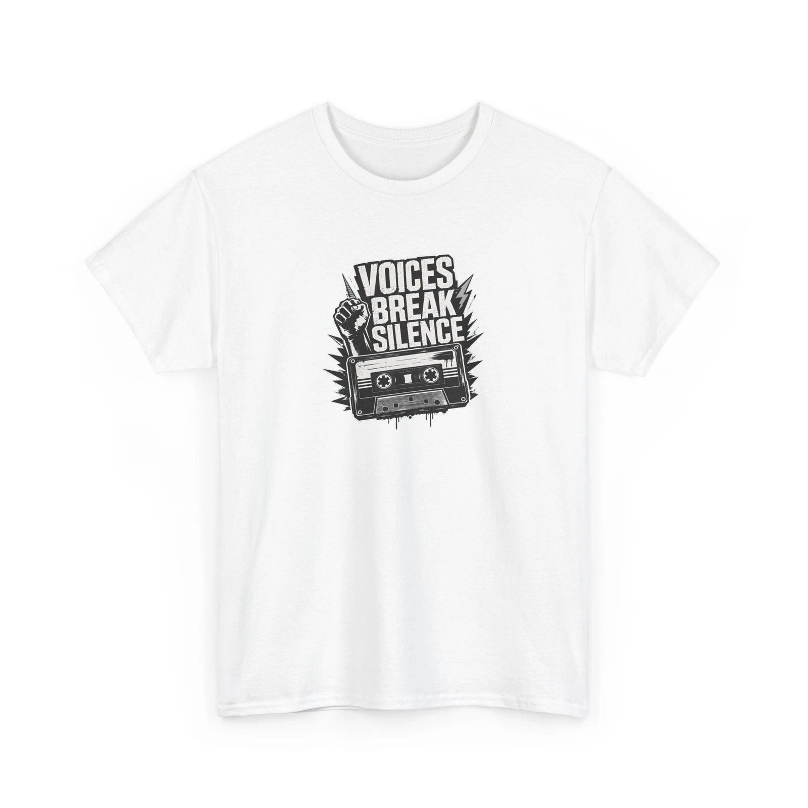 Voices Break Silence T-Shirt Cassette Punk Hip Hop Conscious Streetwear Tee