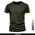 Men Cotton T Shirt Short Sleeve O Neck Casual Soft Summer Lightweight Simple