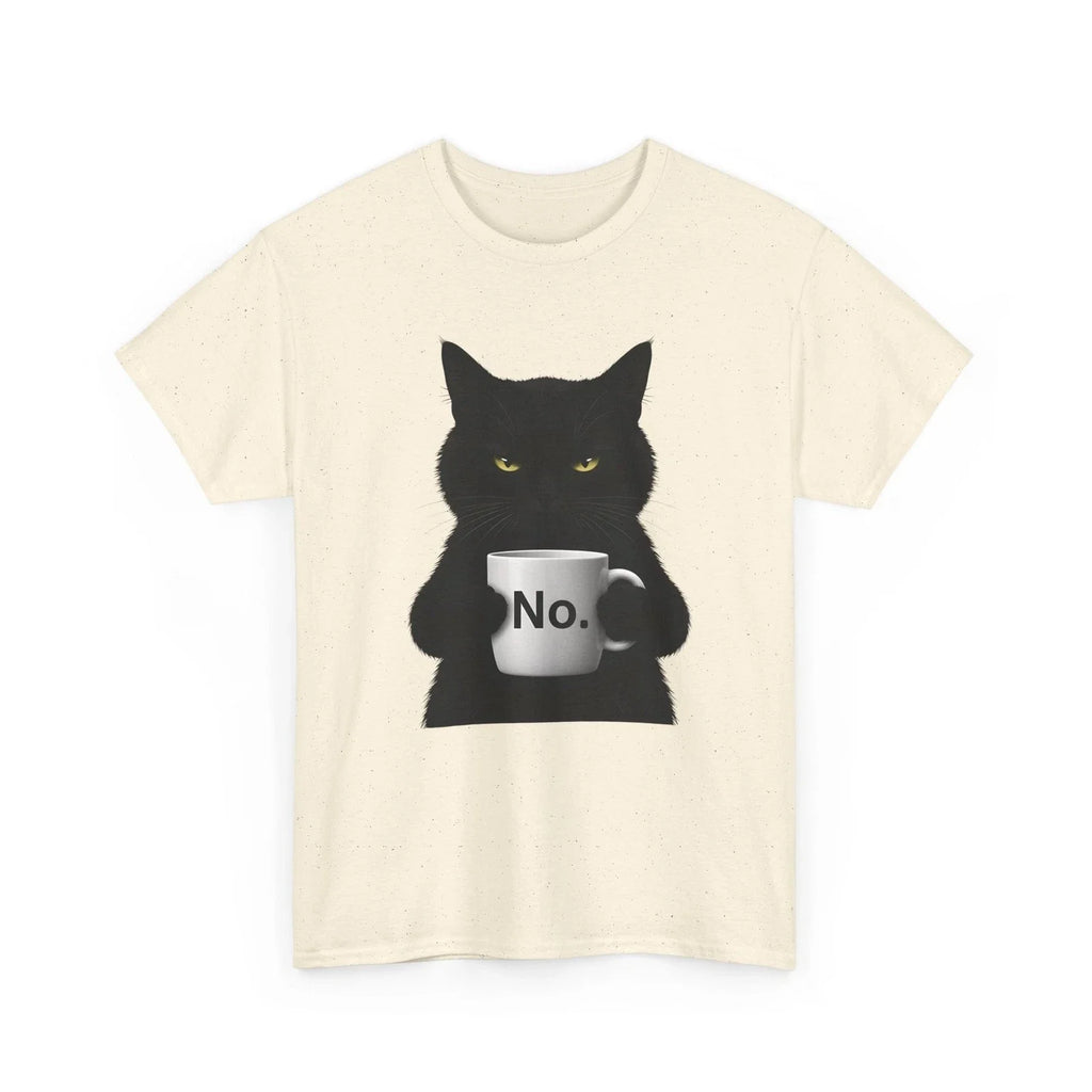 No Grumpy Black Cat Shirt Funny Cat Lover Coffee Sarcastic Humor Tee Gift