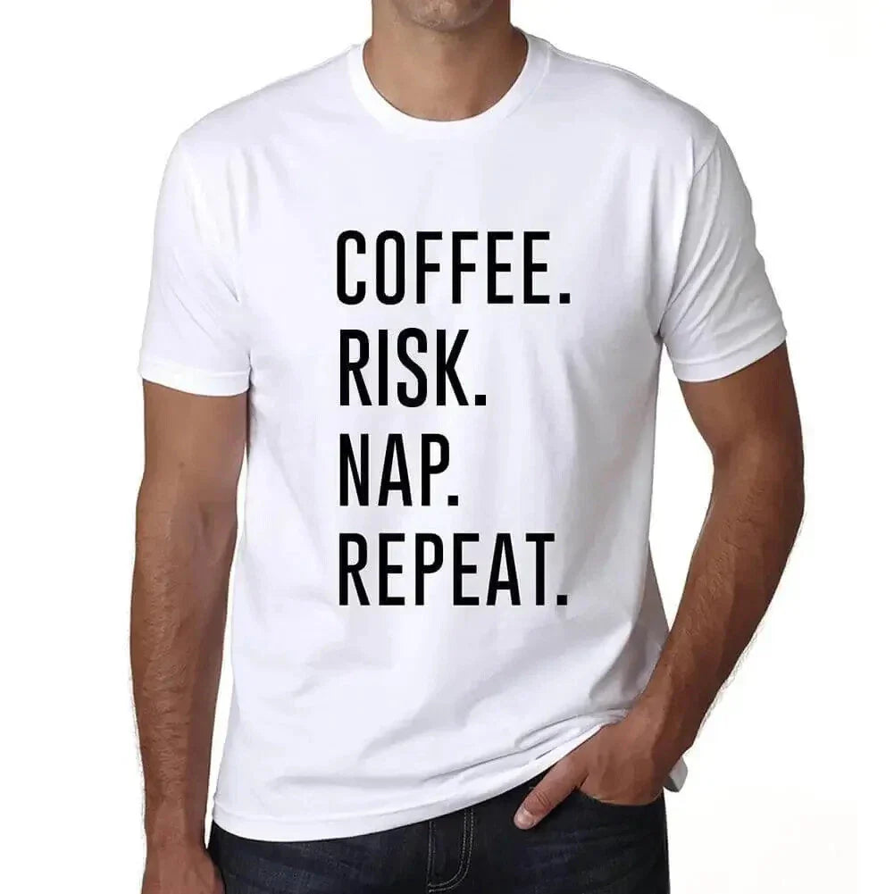 ULTRABASIC men's t-shirt coffee risk nap repetition coffee risk nap repeat