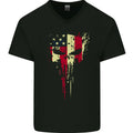 USA Gym Skull America Bodybuilding Mens V-Neck Cotton T-Shirt