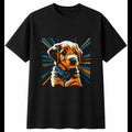 Graphic Puppy Sunbeams Dog Cute Mens T-Shirt Black 100% Cotton