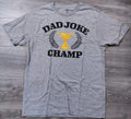 Dad Joke Champ Shirt Adult Medium 38-40 Gray Short Sleeve Fathers Day Tee Mens