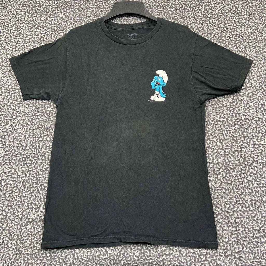 The Smurfs Sleepy Lazy Shirt Men Medium Black Short Sleeve Crew Neck Cotton M