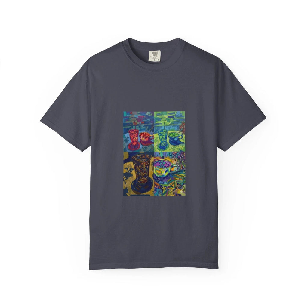 1990s Inspired Print Design Coffee Shop Colorful Design T Shirt