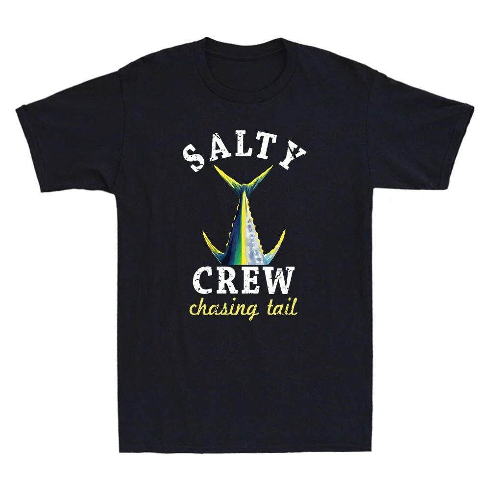 Salty Crew Chasing Tail Funny Fish Tail Meme Fishing Lover Gifts T-Shirt