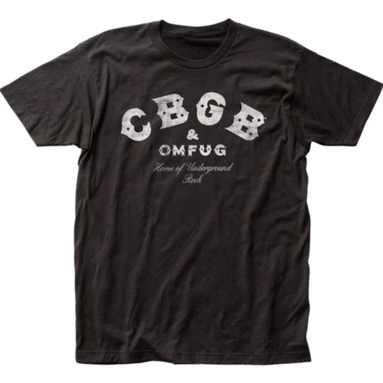 CBGB distressed logo t-shirt, classic punk club tee, black unisex mens shirt