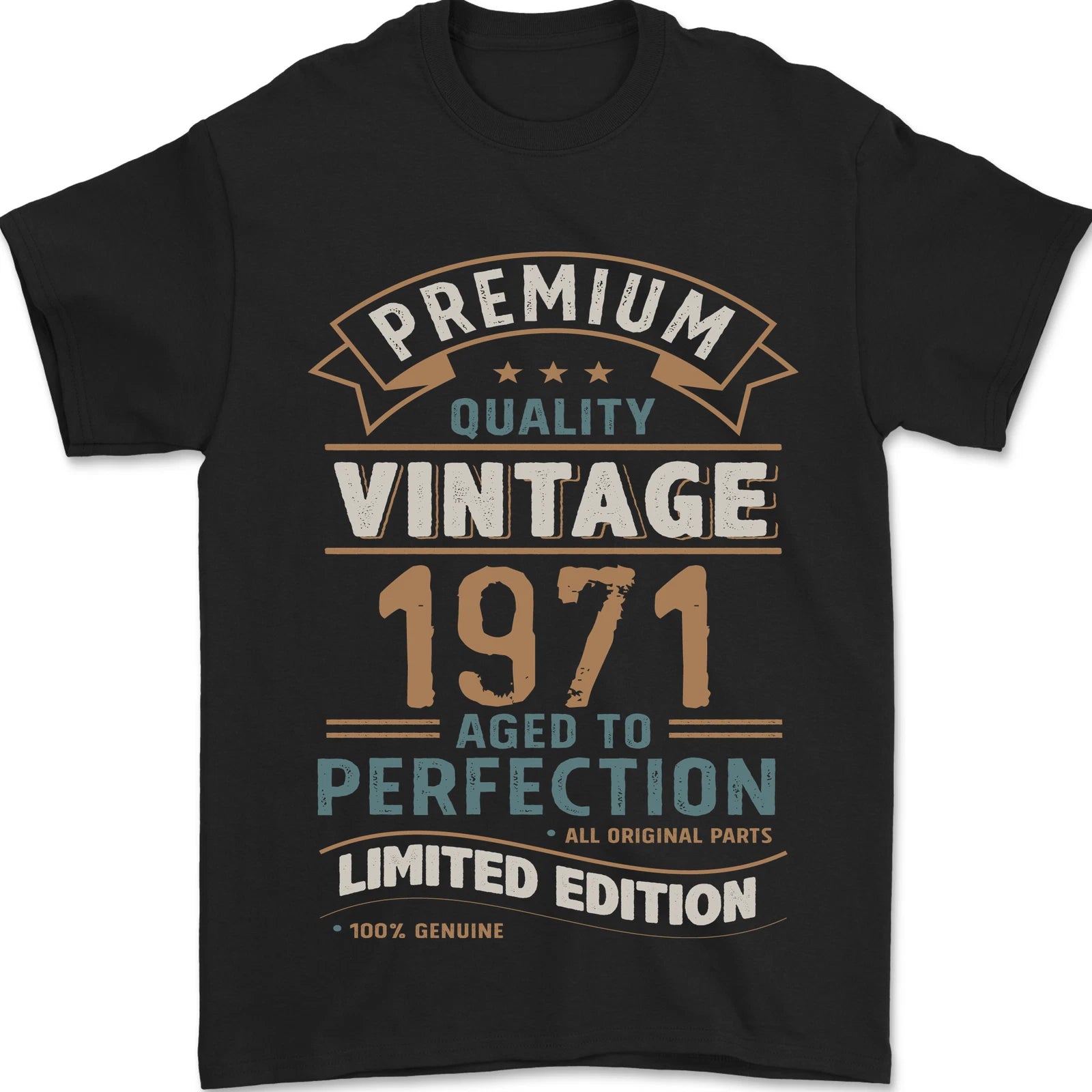 Premium Vintage 55th Birthday 1971 Mens T-Shirt 100% Cotton