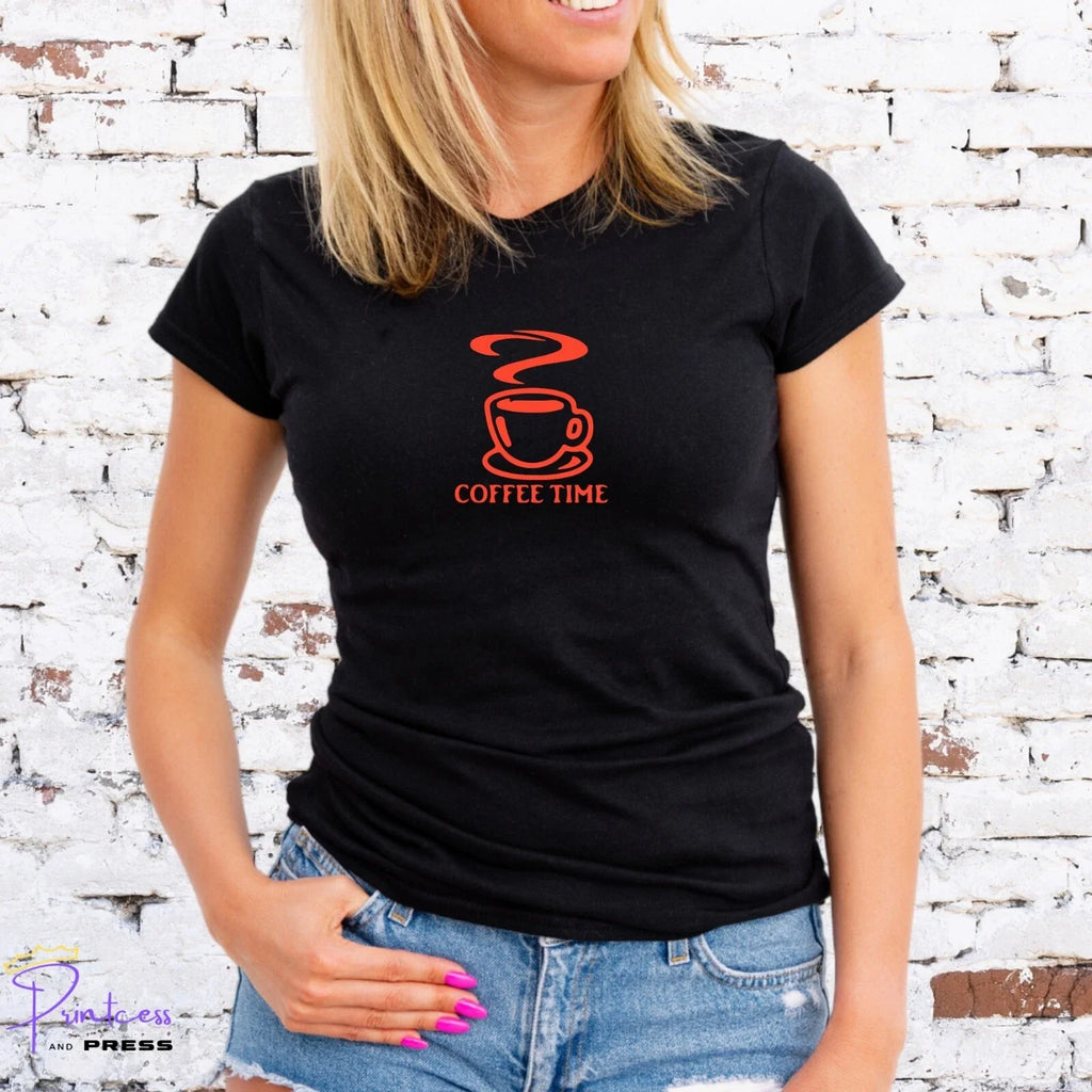 LUKES DINER 'COFFEE TIME' T-SHIRT,  GILMORE GIRLS , AMBER, Unisex/Lady Fit