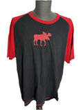 LAZY ONE Classic Moose TEE T SHIRT Sz Mens XL Black and Red EUC Fast Shipping