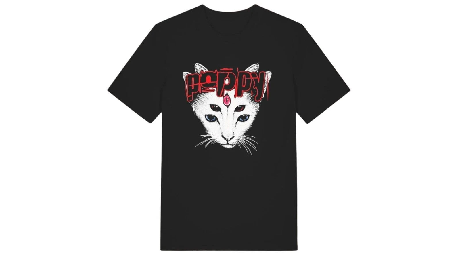 Alt Pop Metal Poppy 3 Eyed Cat Dark Aesthetic Art T-shirt