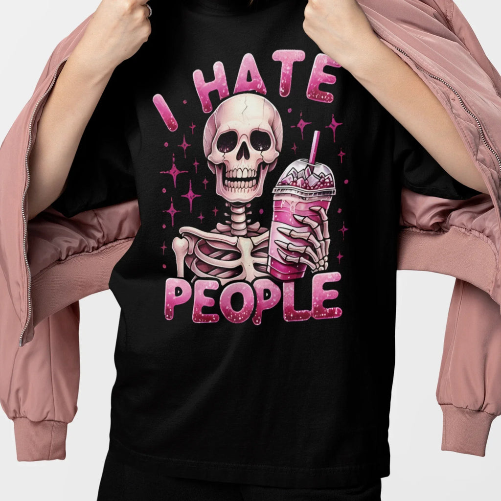 I Hate People Shirt Funny Skeleton Shirt Introvert Sarcasm Tee Unisex