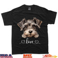 Cute Dog Graphic Love Puppy Miniature Schnauzer Dog T-Shirt