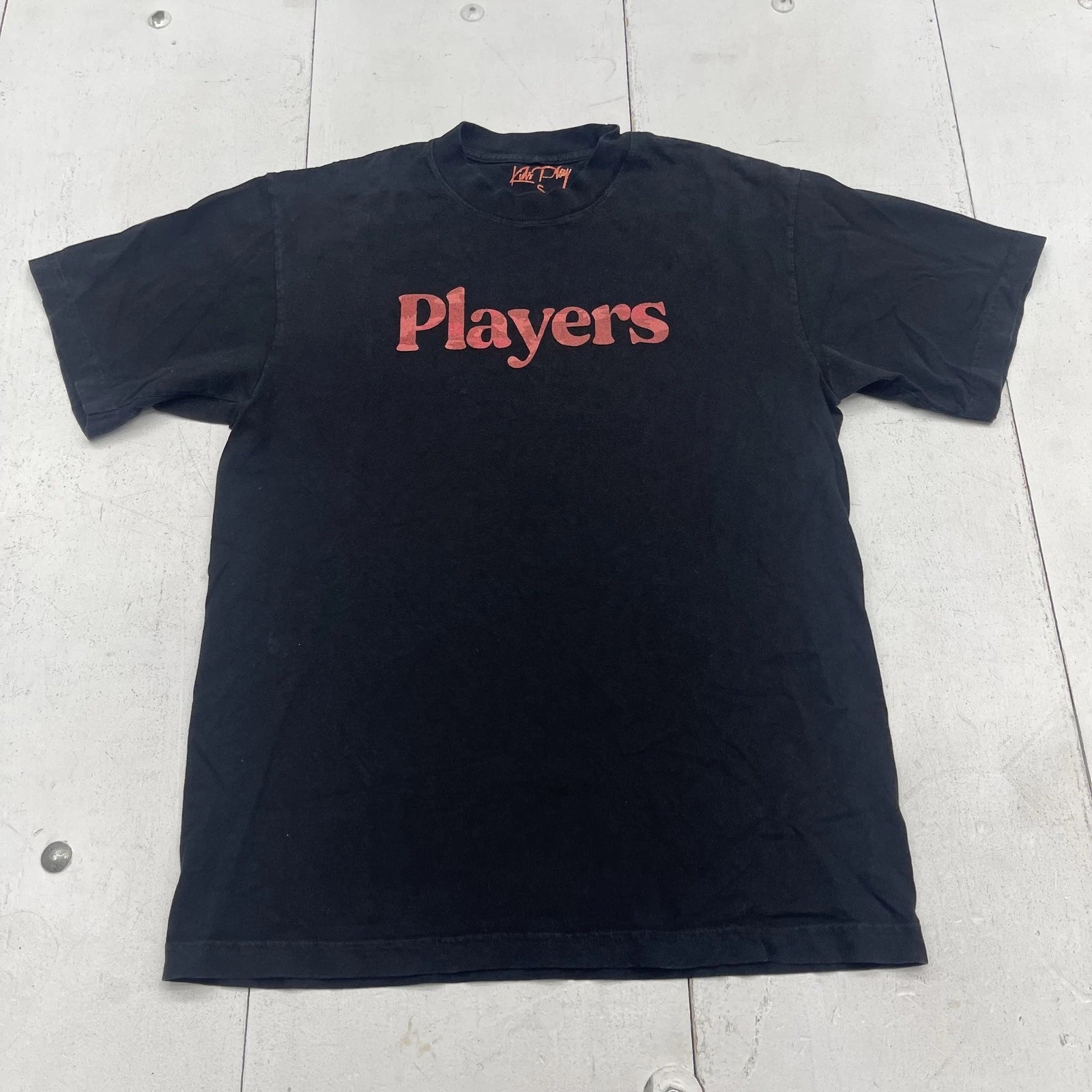 Players Shirt Mens Small Black Graphic Tee Double Sided Streetwear Crewneck
