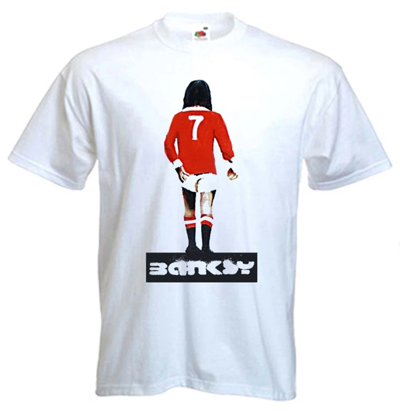 Banksy George Best T-Shirt - Man United MUFC Urban Art - Sizes S-XXXL