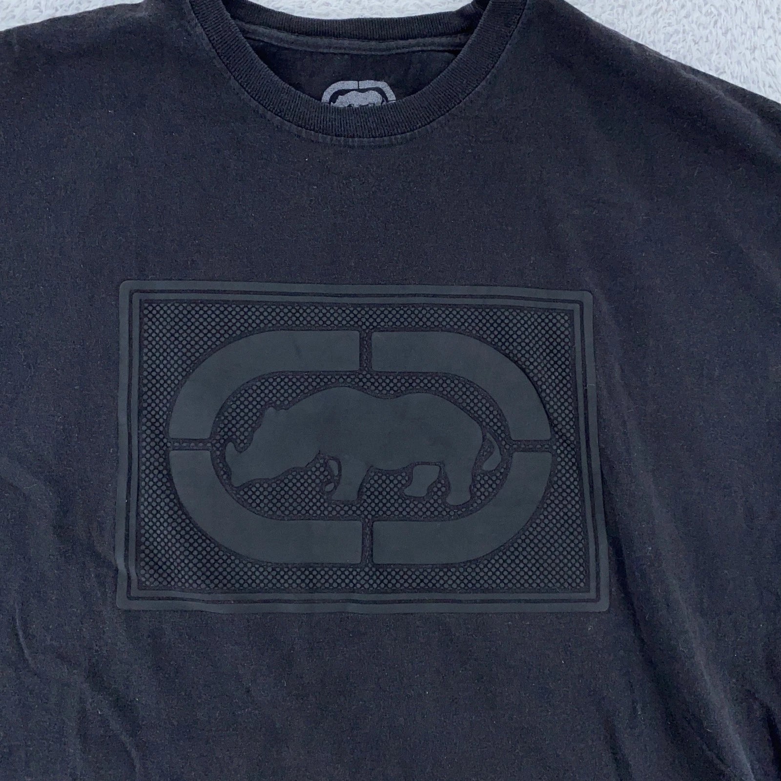 Ecko Unltd Shirt Mens Large Black Rhino Graphic Tee Hip Hop Streetwear Logo