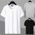 Men's Casual Solid Color T Shirt Casual Slim Fit Tee Top Short Sleeve Shirt