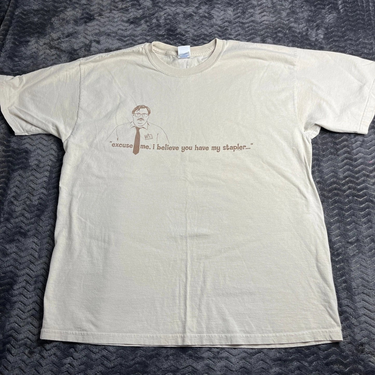 Vintage 2004 Office Space Movie Promo Shirt Size XL Stapler Funny Fox TV