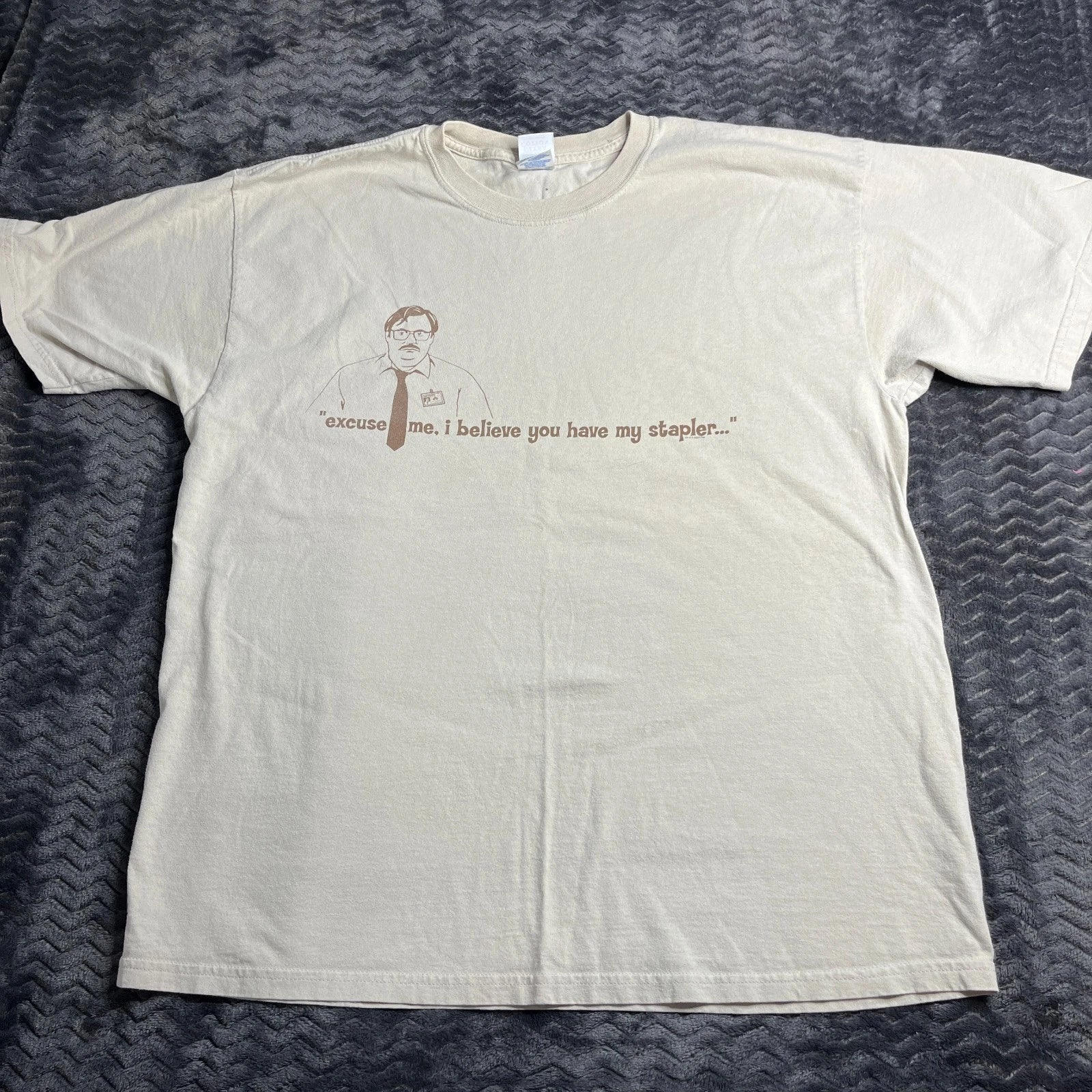Vintage 2004 Office Space Movie Promo Shirt Size XL Stapler Funny Fox TV