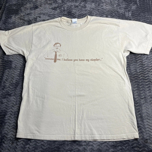 Vintage 2004 Office Space Movie Promo Shirt Size XL Stapler Funny Fox TV