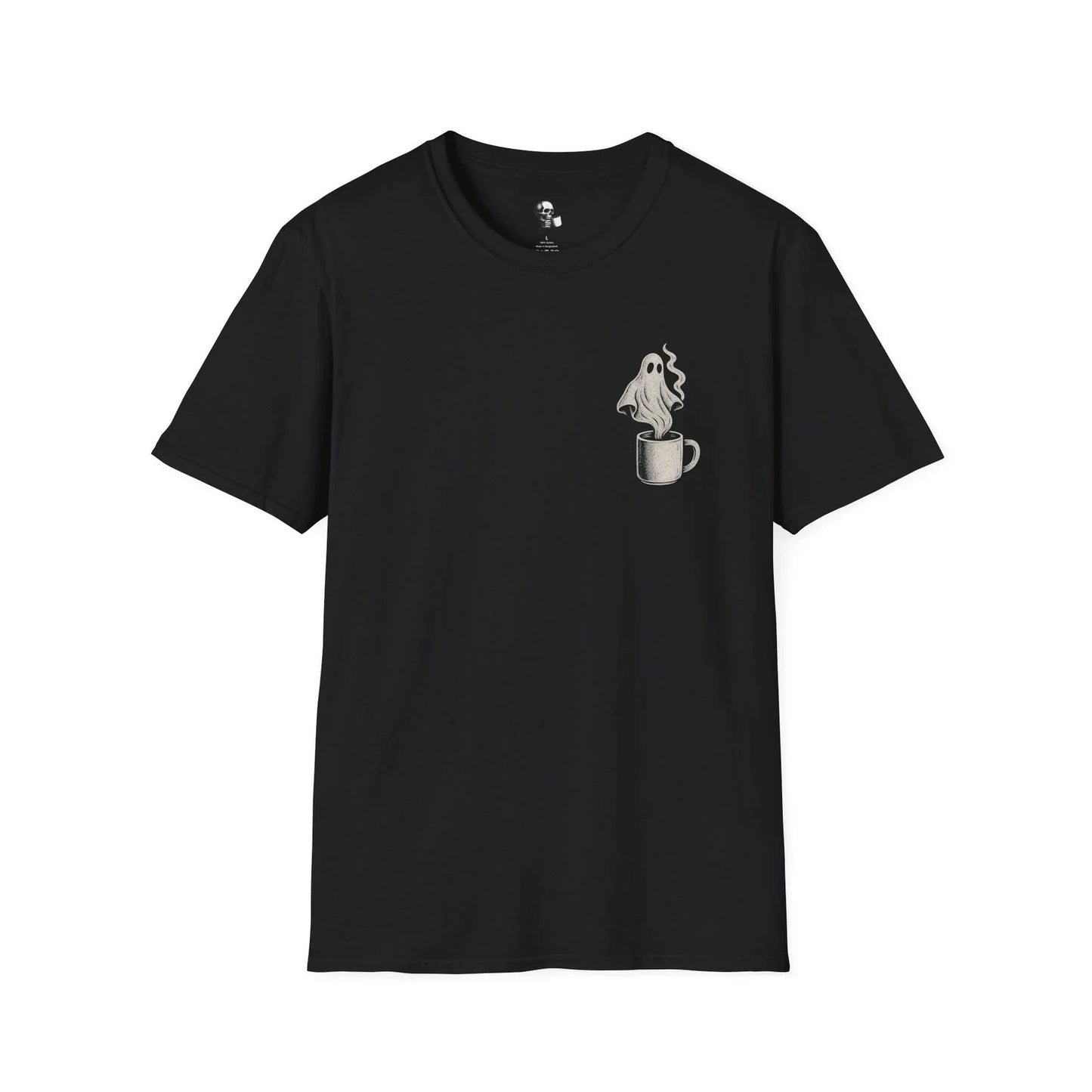 Ghostly Coffee Unisex T-Shirt - Spooky Vibe, Halloween, Gift for Ghost Lovers