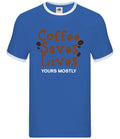 Coffee Saves Lives Yours Mostly - Mens Ringer - Funny Love Bean Latte