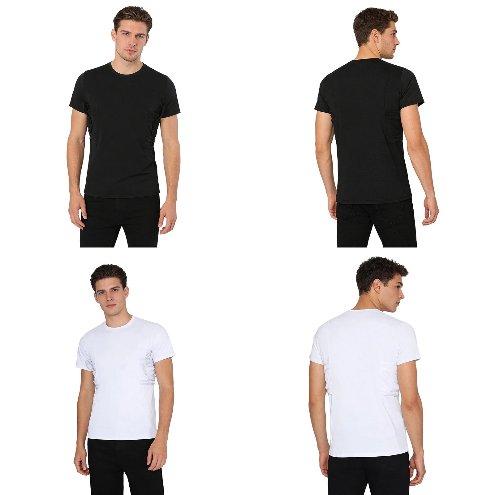 Men Shirt Active Tops Hiking T-shirt Police Conceal Compression Round Neck