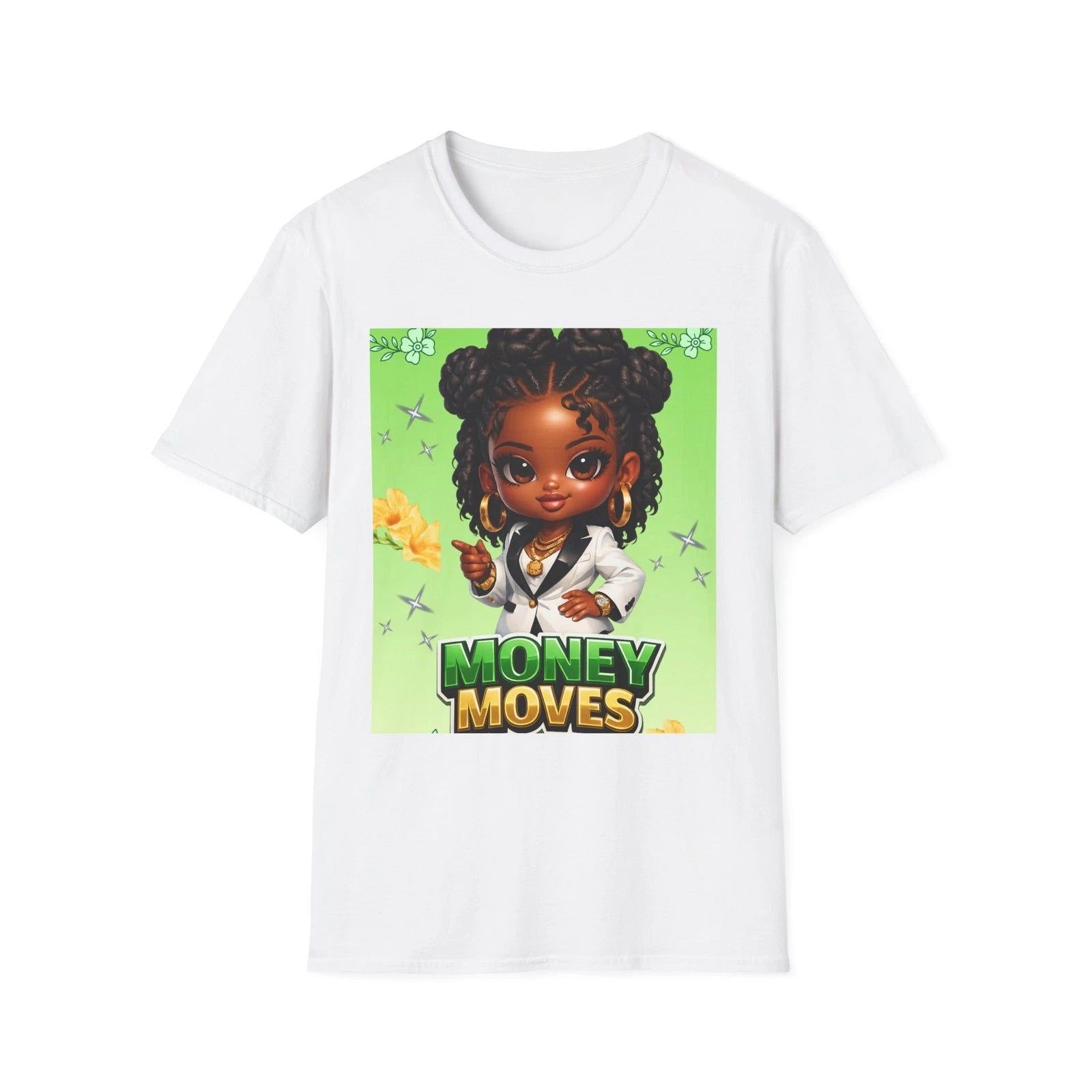 Money Moves Cartoon Girl T-Shirt | Cute Hip Hop Design