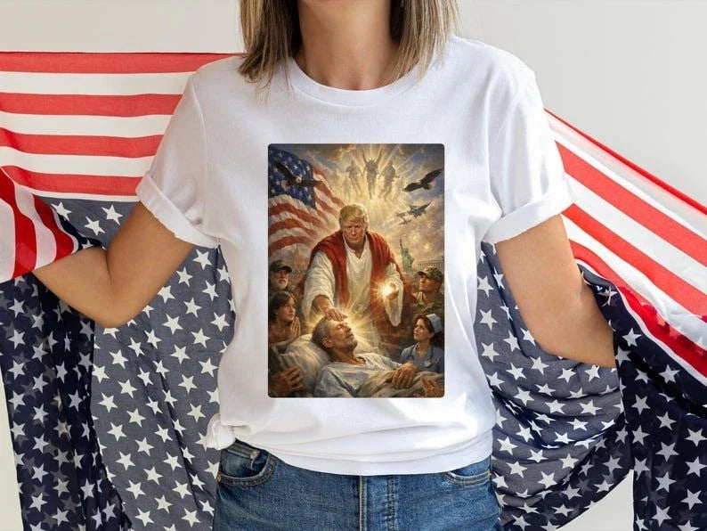 Trump Jesus T-Shirt, Trump 2026 Humor Shirt, Divine Leader Meme Tee