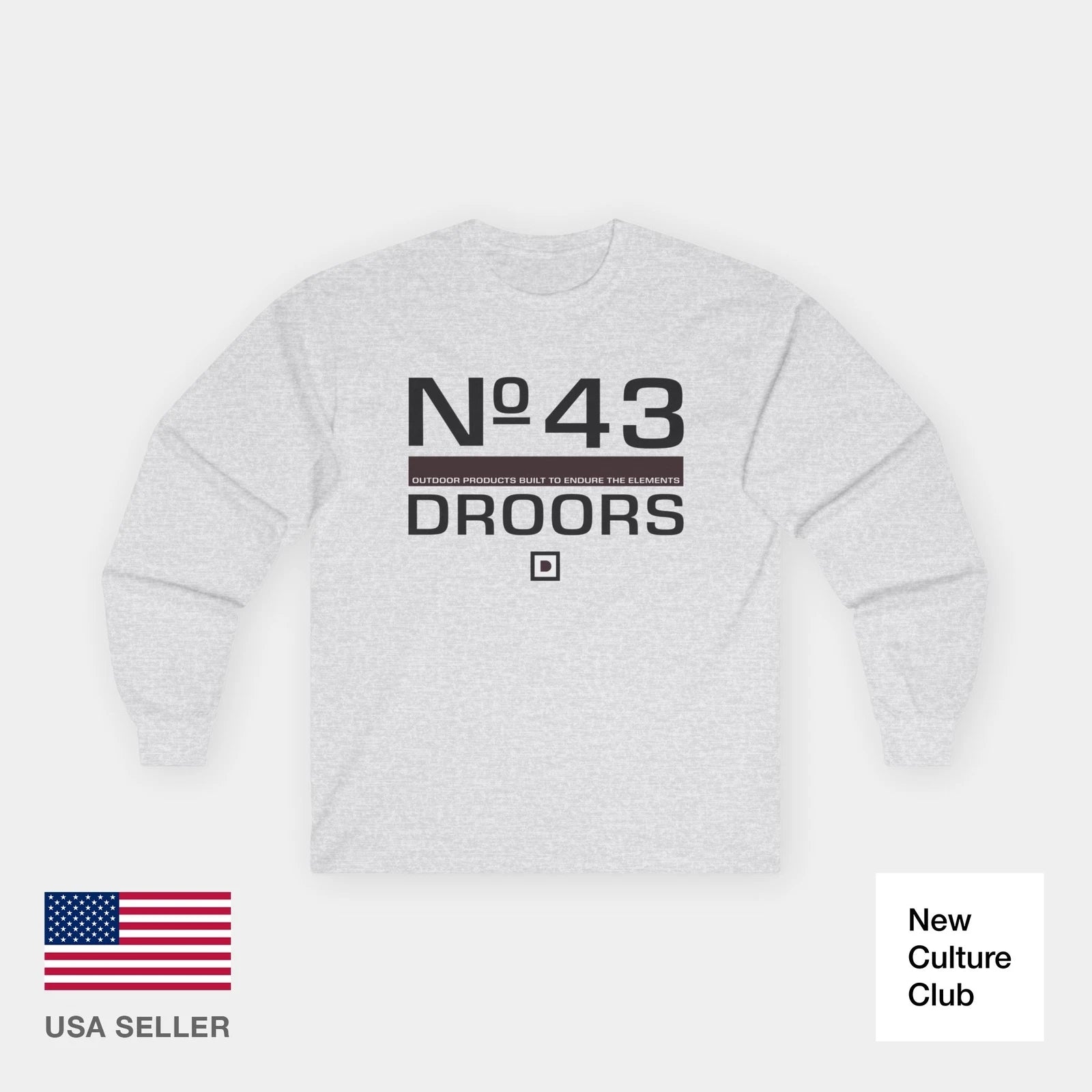 90s Droors No 43 Elements Maroon Longsleeve T-Shirt Skate Classic Tee Print