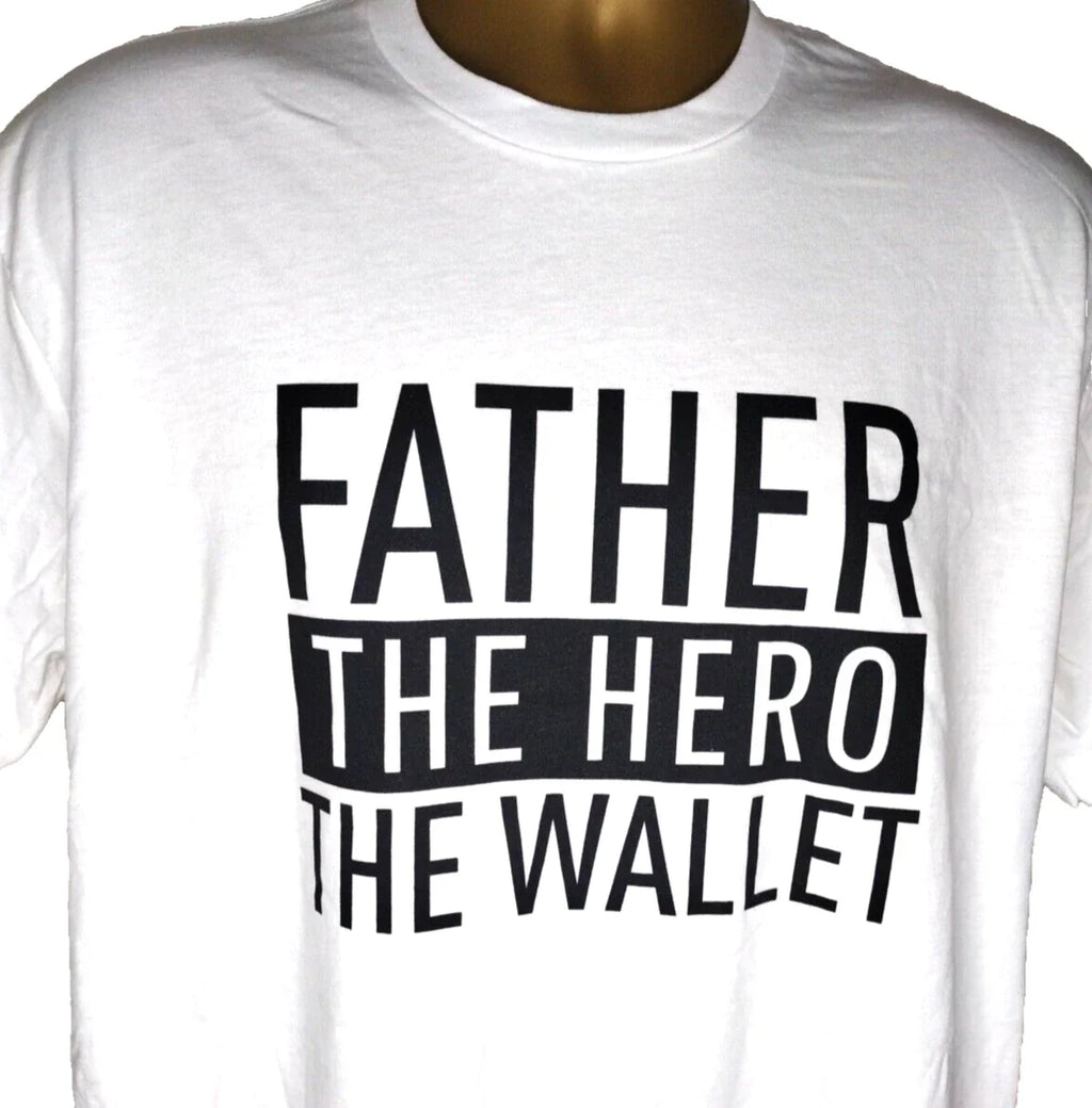 Father Novelty T-Shirt The Hero Dad Joke 100% Cotton Next Level Men's Sz L