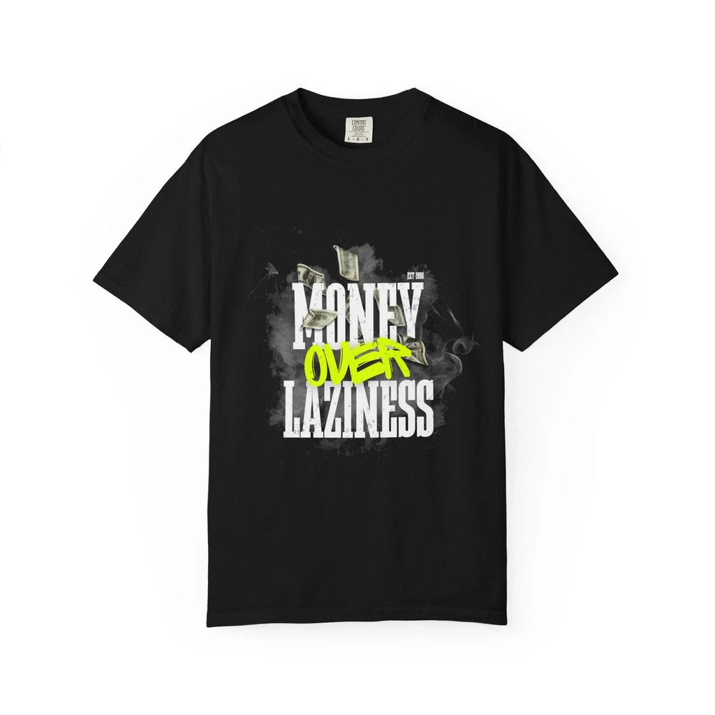 Money Over Laziness Graphic T Shirt Neon Graffiti Streetwear