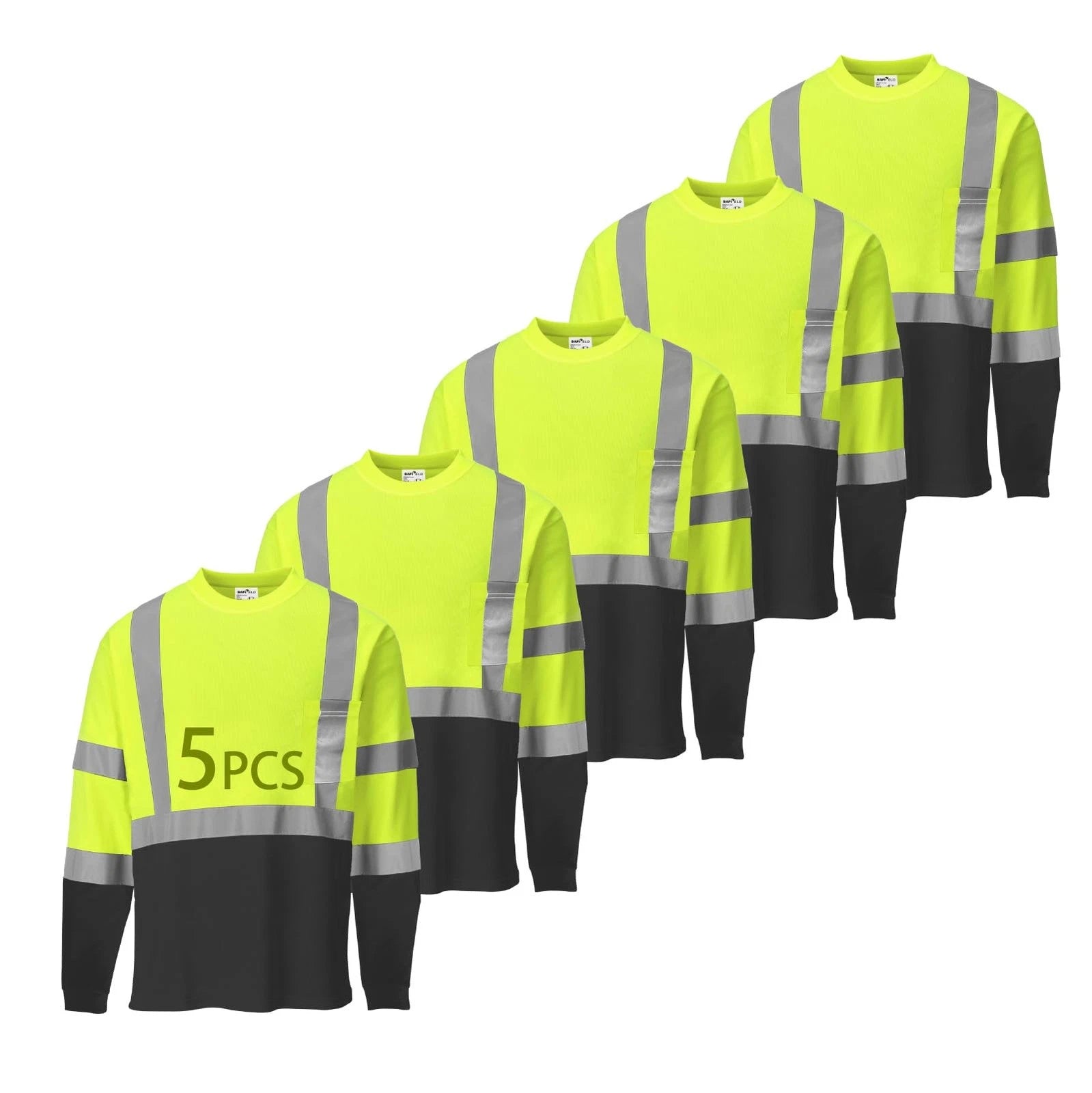 Hi Vis Safety Shirts for Men Reflective,High Visibility Yellow Work T-Shirt S...