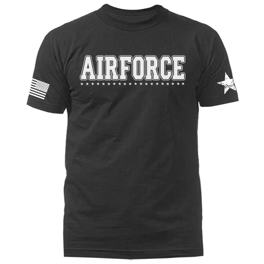 Airforce Military Patriotic US Flag Veteran Graphic T-shirt