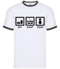 Eat Sleep Dog - Mens Ringer - Doggy Puppy Dogs Pet Canine Cute Gift