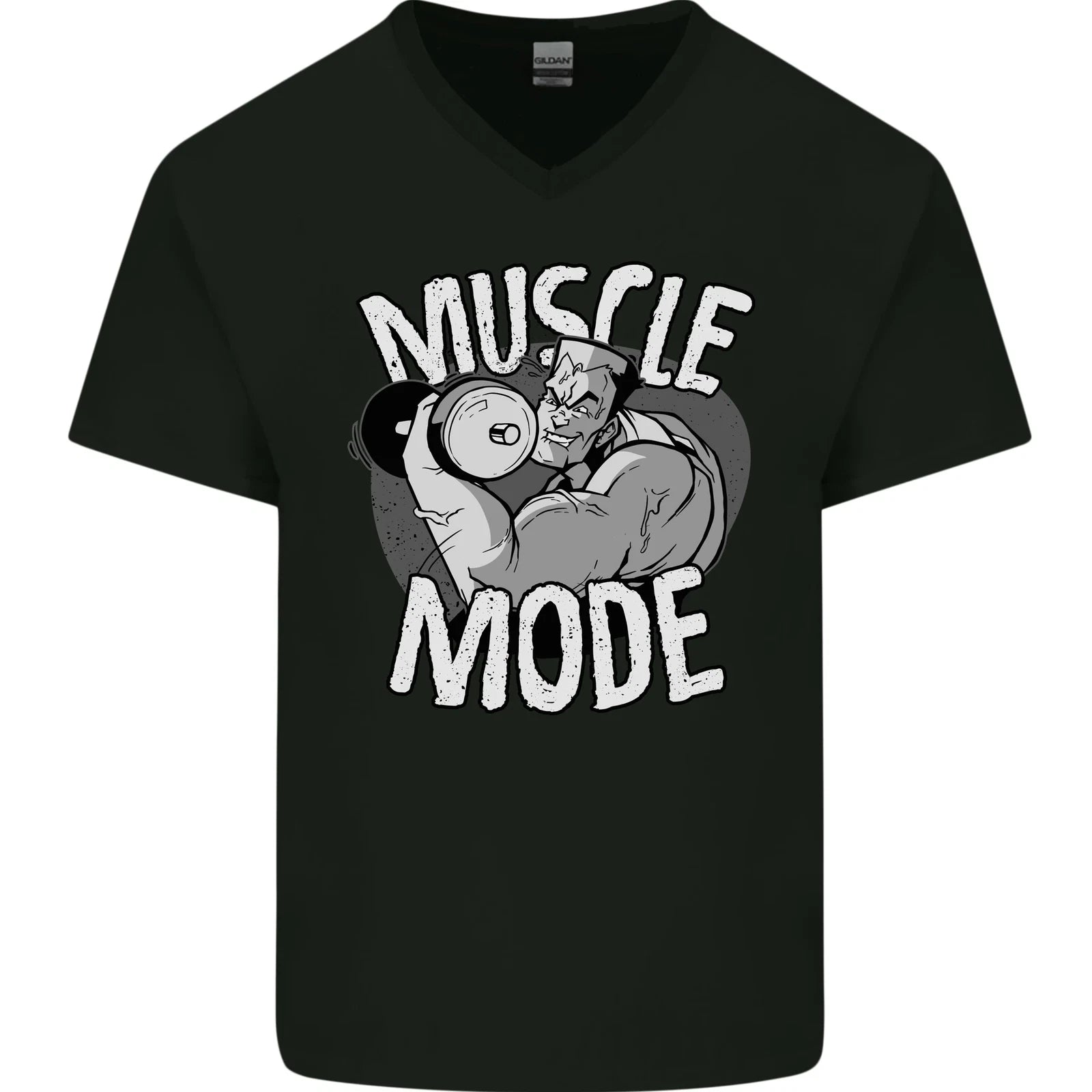 Gym Muscle Mode Bodybuilding Weightlifting Mens V-Neck Cotton T-Shirt