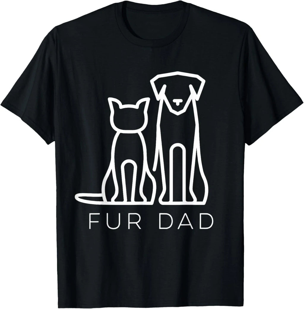 Fur Dad Pet Lover Cat Dog Dad Husband Funny Fathers Day Wife Gift Unisex T-Shirt
