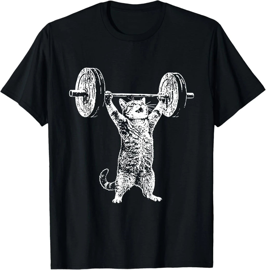 Funny Cat Gym Workout Deadlift Cat Meme Gym Pump Kitten T-Shirt
